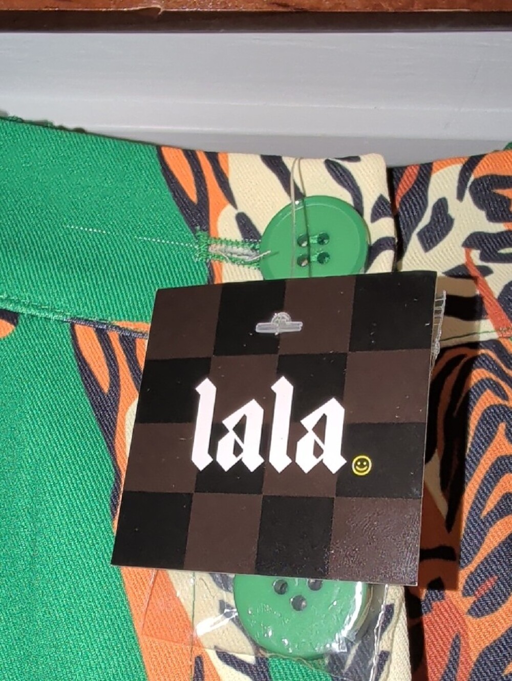 Dressed In lala Tiger Print Green Pants - Picture 2 of 4
